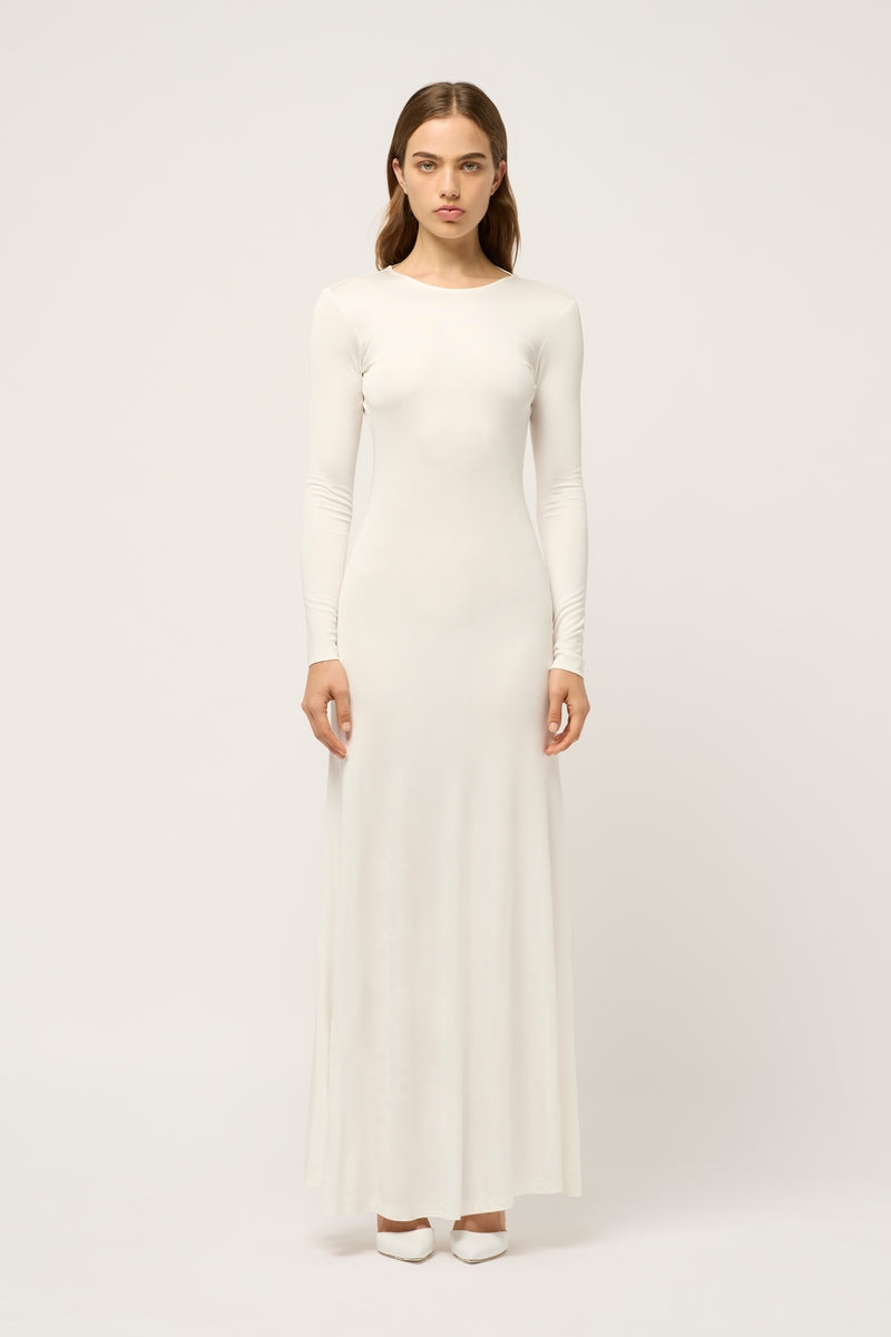 WOMANS REVERSE V NECK MAXI DRESS