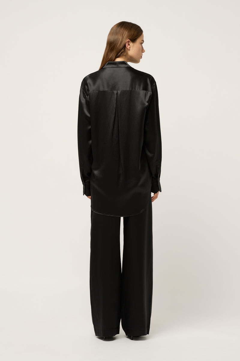 RELAXED SILK BOY PANT - BLACK