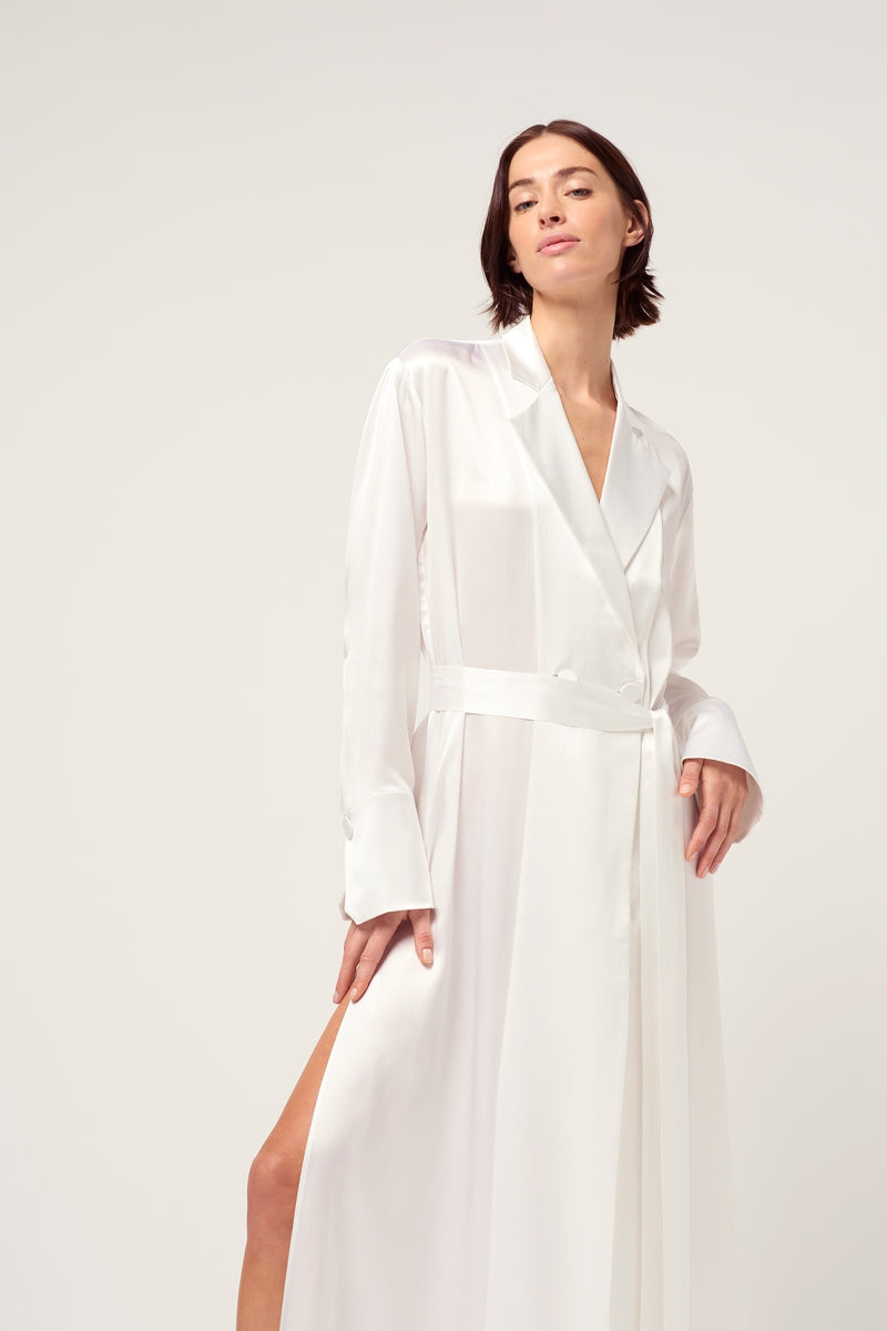 WRAP MAXI SHIRT DRESS - WHITE