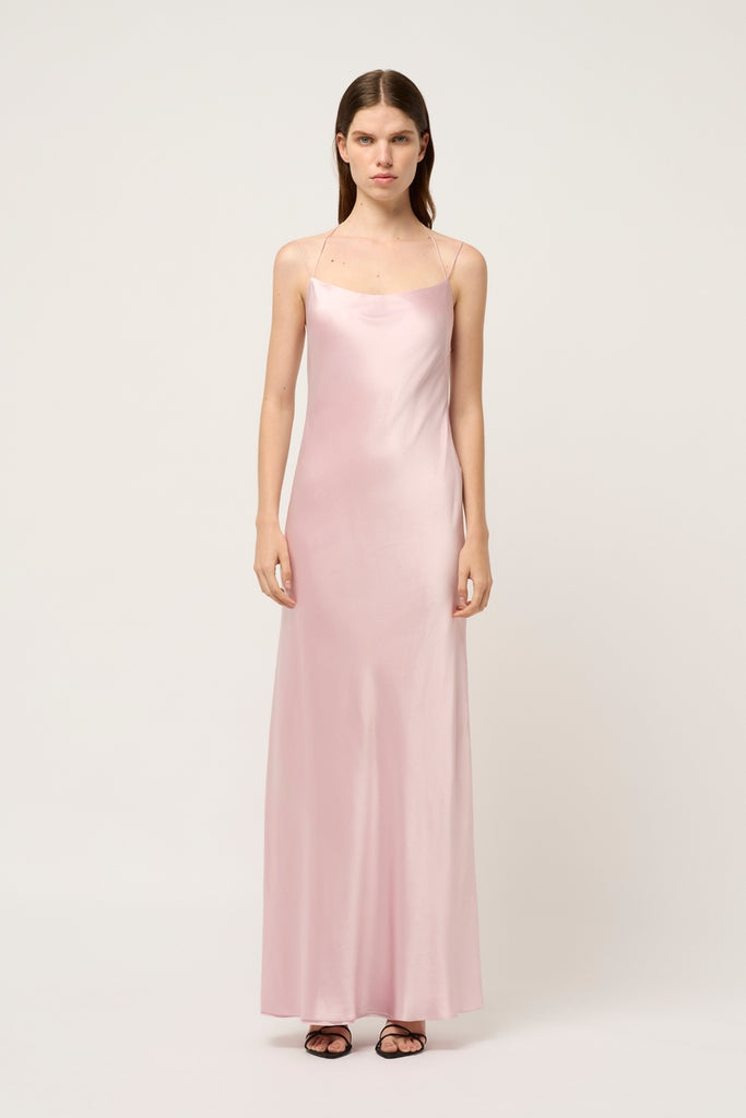Light pink on sale silk slip dress