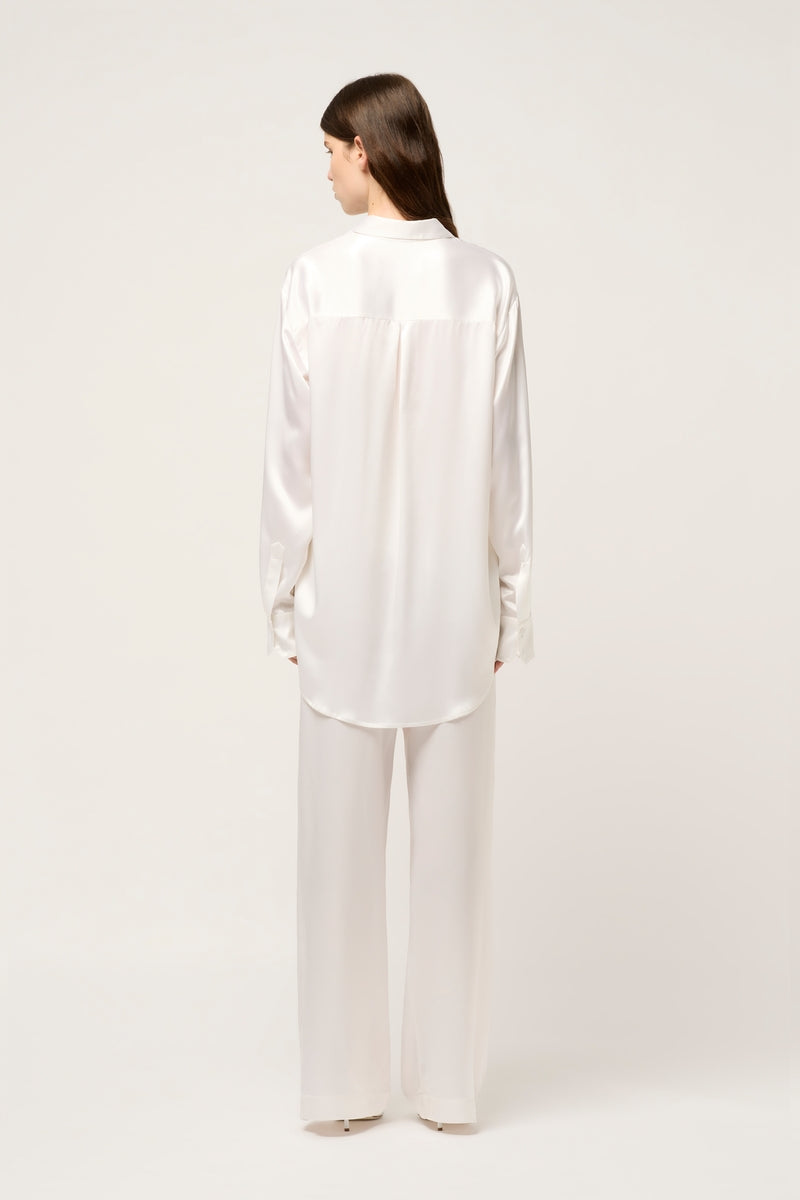 RELAXED SILK BOY PANT - WHITE