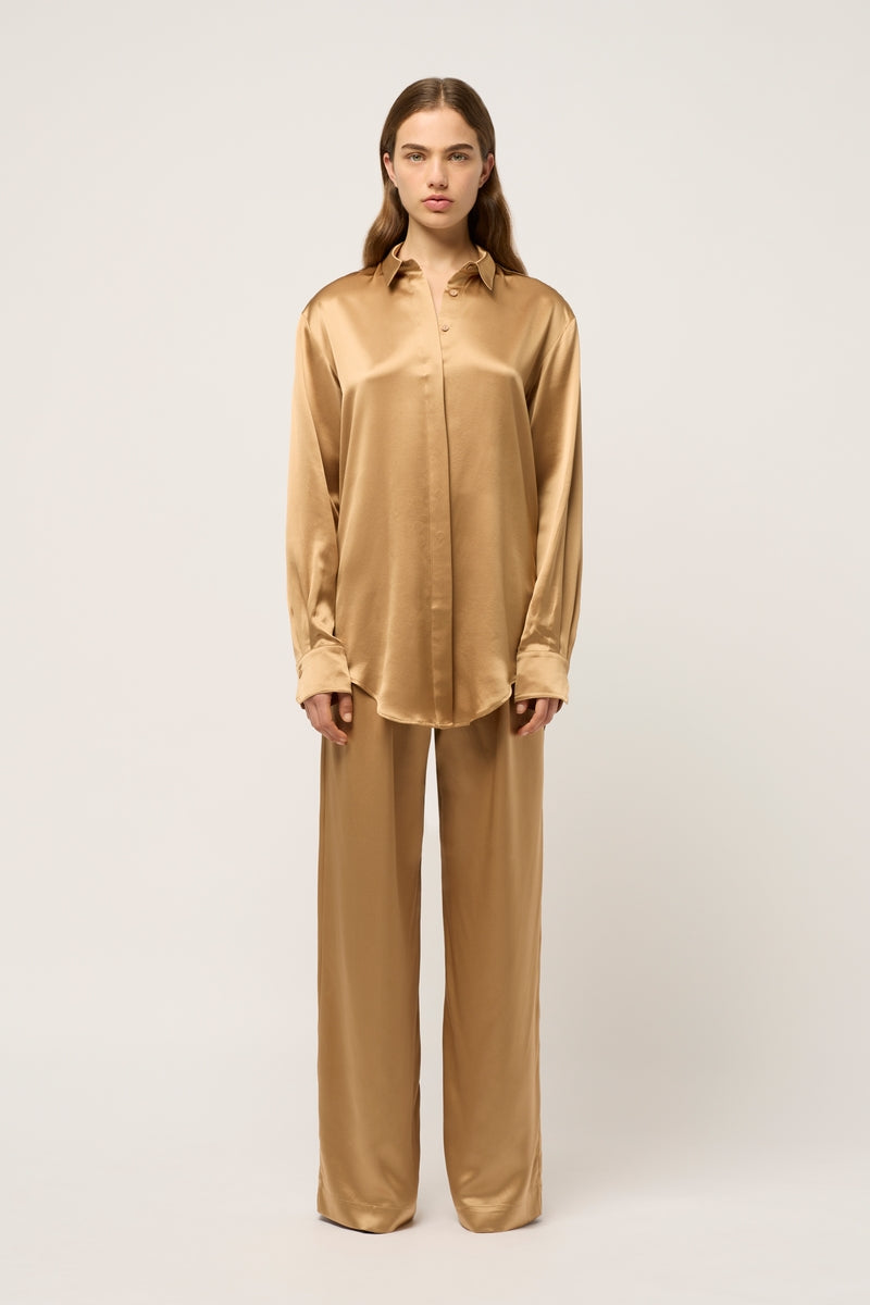 RELAXED SILK BOY PANT - GOLD