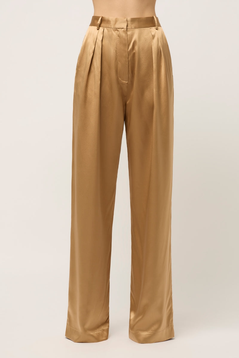 RELAXED SILK BOY PANT - GOLD