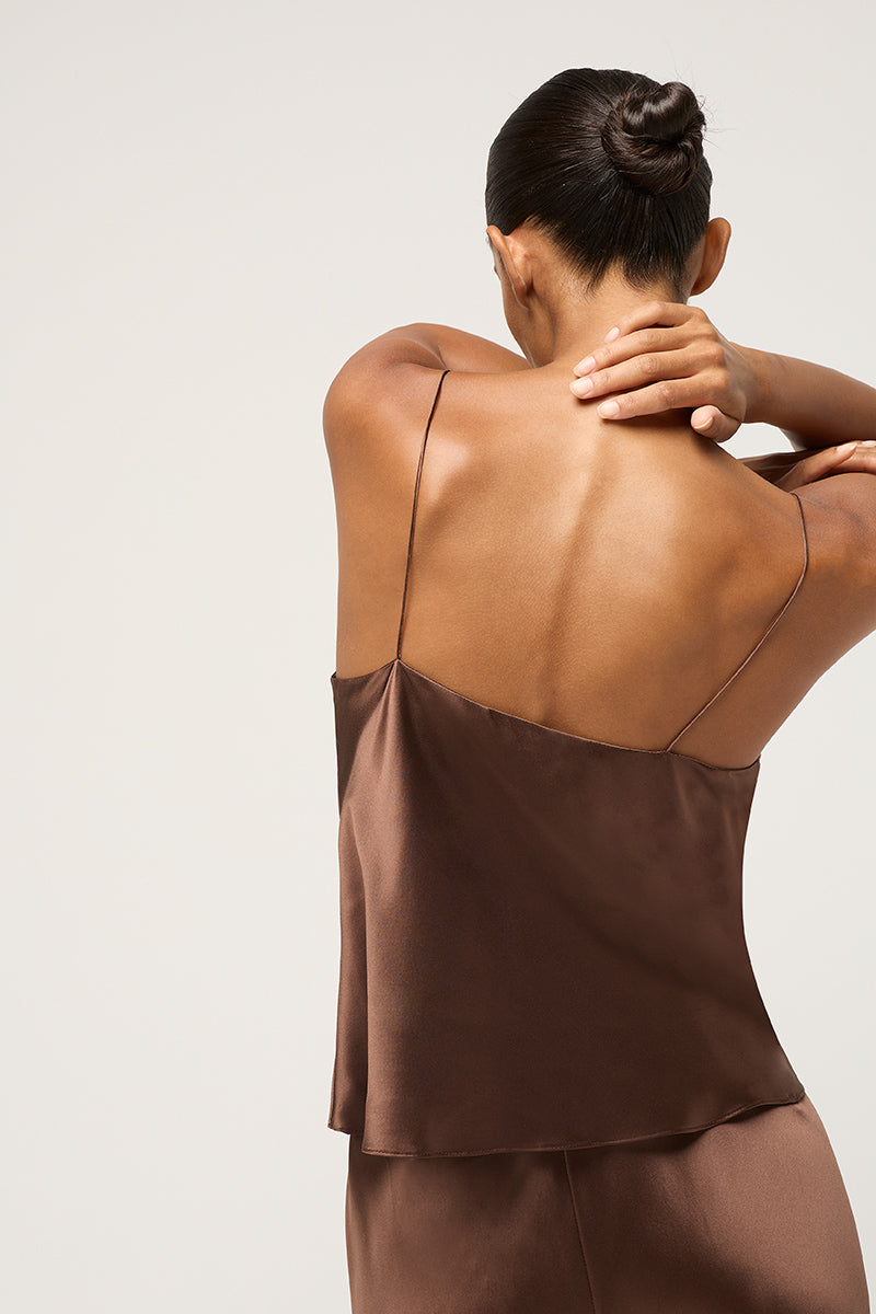 BIAS CAMISOLE - BROWN